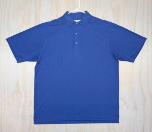 Donald Ross Men's Large Polo Golf Shirt Blue Short Sleeve Performance Stretch